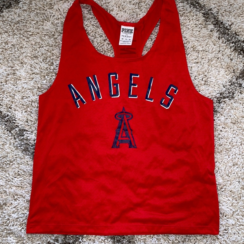 Los Angeles ANGELS - PINK Victoria’s Secret mesh racerback baseball tank top ⚾️